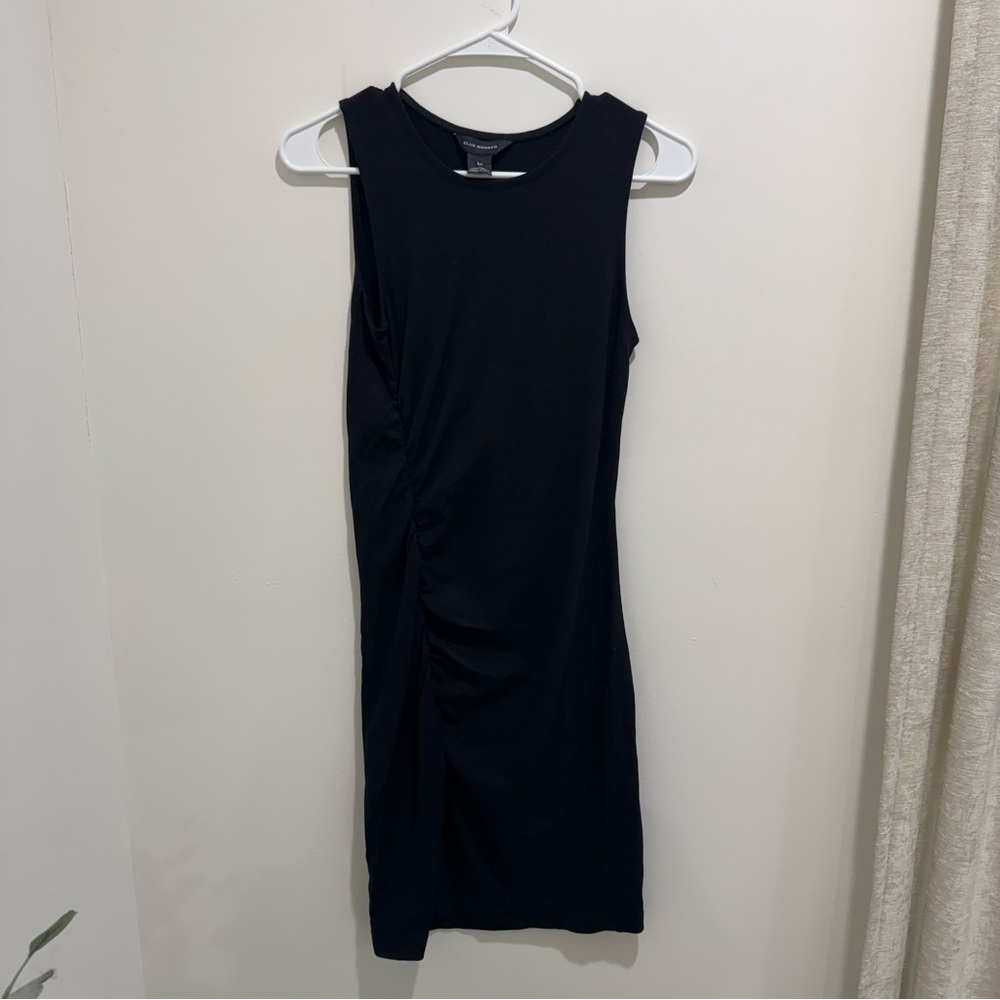 Club Monaco Black Ruched Sleeveless Sheath Dress S Small